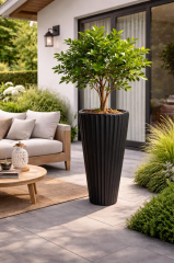 Omnipazar SO-LVT1 Lilyum Vazo Saksı Takımı İç Kovalı 54 Litre No:1 Siyah