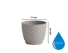 Omnipazar SO-KAP1 Kapadokya Dekoratif Plastik Saksı 0.5 Litre No 1 Kirli Beyaz (113)