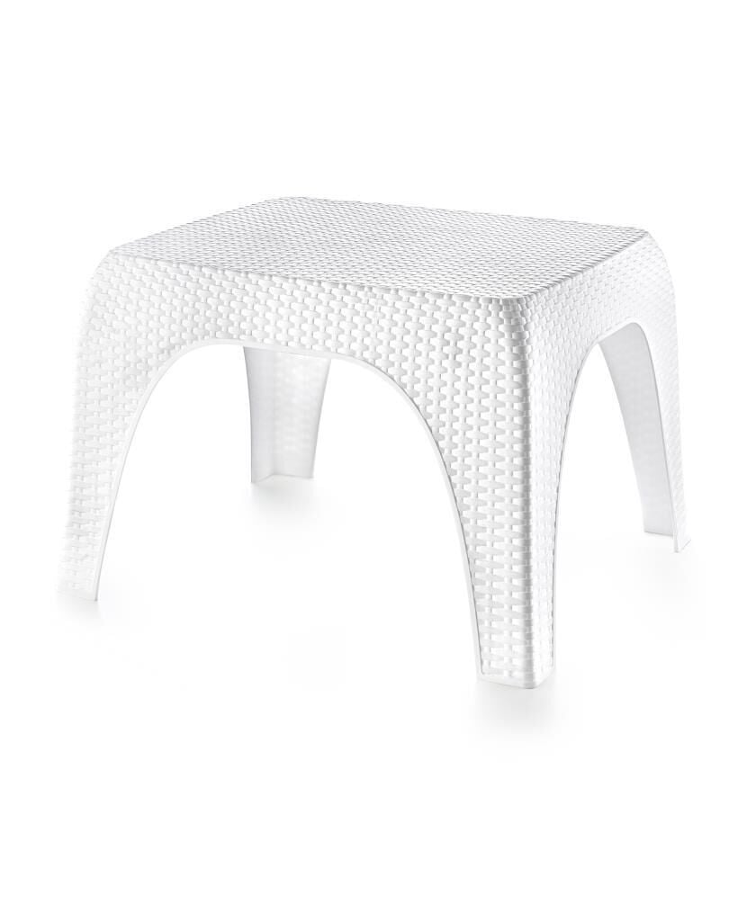 Omnipazar SY-2590 Hasır Model Sehpa Bahçe Sehpası Beyaz