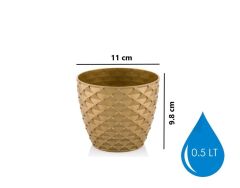 Omnipazar SO-KAP1 Kapadokya Dekoratif Plastik Saksı 0.5 Litre No 1 Gold