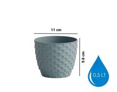 Omnipazar SO-KAP1 Kapadokya Dekoratif Plastik Saksı 0.5 Litre No 1 Gök Mavi