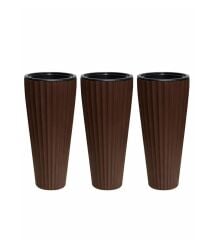 SO-LVT1 Lilyum Vazo Saksı Takımı İç Kovalı 3 Adet 54 Lt No:1 Kahverengi