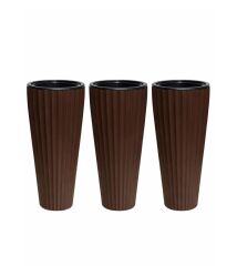 SO-LVT1 Lilyum Vazo Saksı Takımı İç Kovalı 3 Adet 54 Lt No:1 Kahverengi