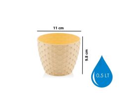 Omnipazar SO-KAP1 Kapadokya Dekoratif Plastik Saksı 0.5 Litre No 1 Sarı