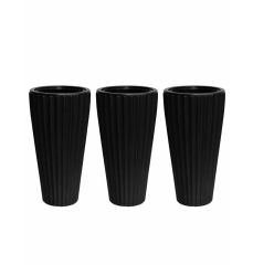 SO-LVT1 3 Adet Lilyum Vazo Saksı Takımı İç Kovalı 54 Lt No:1 Siyah