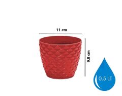 Omnipazar SO-KAP1 Kapadokya Dekoratif Plastik Saksı 0.5 Litre No 1 Kırmızı