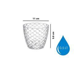 Omnipazar SO-KAP1 Kapadokya Dekoratif Plastik Saksı 0.5 Litre No 1 Şeffaf