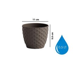 Omnipazar SO-KAP1 Kapadokya Dekoratif Plastik Saksı 0.5 Litre No 1 Mocha