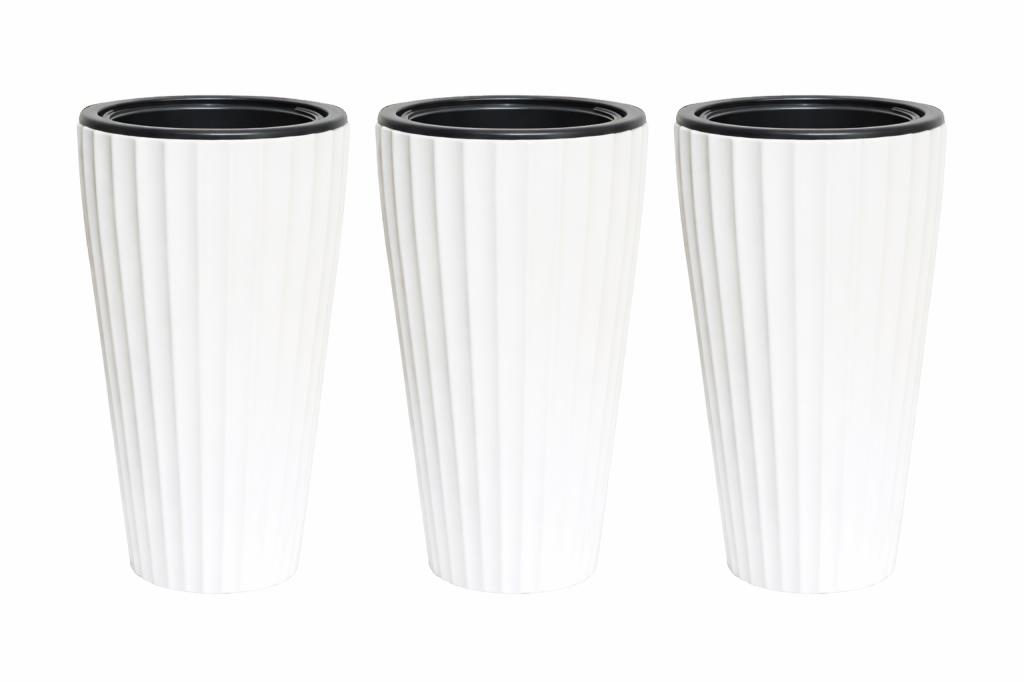 SO-LVT2 3 Adet Lilyum Vazo Saksı Takımı İç Kovalı 90 Litre No:2 Beyaz