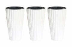 SO-LVT2 3 Adet Lilyum Vazo Saksı Takımı İç Kovalı 90 Litre No:2 Beyaz