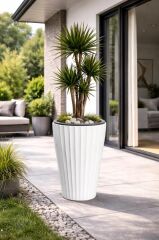 SO-LVT2 3 Adet Lilyum Vazo Saksı Takımı İç Kovalı 90 Litre No:2 Beyaz