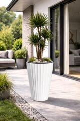 SO-LVT2 3 Adet Lilyum Vazo Saksı Takımı İç Kovalı 90 Litre No:2 Beyaz