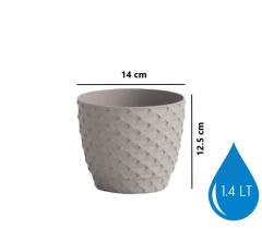 Omnipazar SO-KAP2 Kapadokya Dekoratif Plastik Saksı 1.4 Litre No 2 Kirli Beyaz (113)
