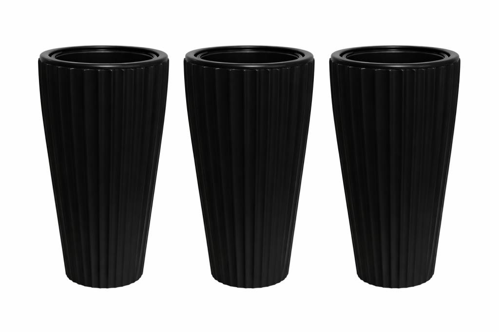 SO-LVT2 Lilyum Vazo Saksı Takımı İç Kovalı 3 Adet 90 Litre No:2 Siyah