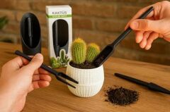 Omnipazar SO-KDS01 Botanik Plastik Mini Kaktüs Dikim Seti Antrasit
