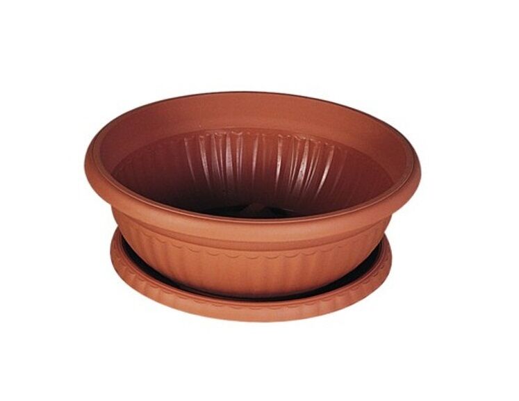 Omnipazar SY-5750 Orta Boy Aranjman Saksı Yuvarlak  Kahverengi